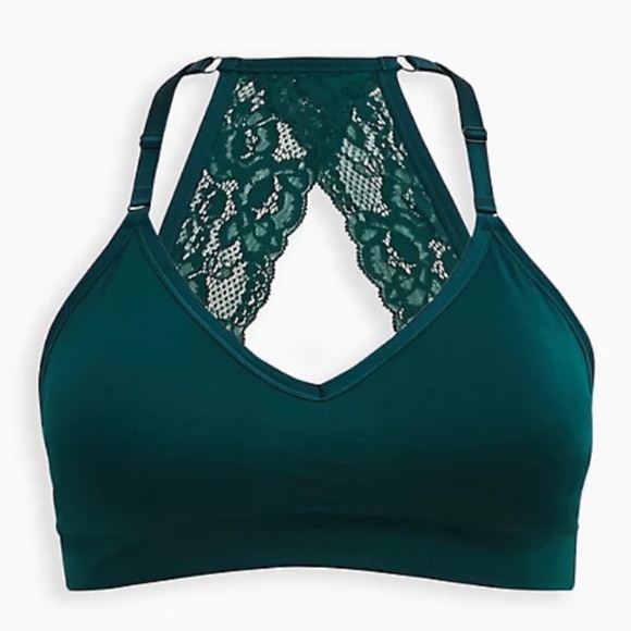 NWT TORRID Lightly Padded Racerback Bralette - Seamless Flirt Green - Picture 6 of 9